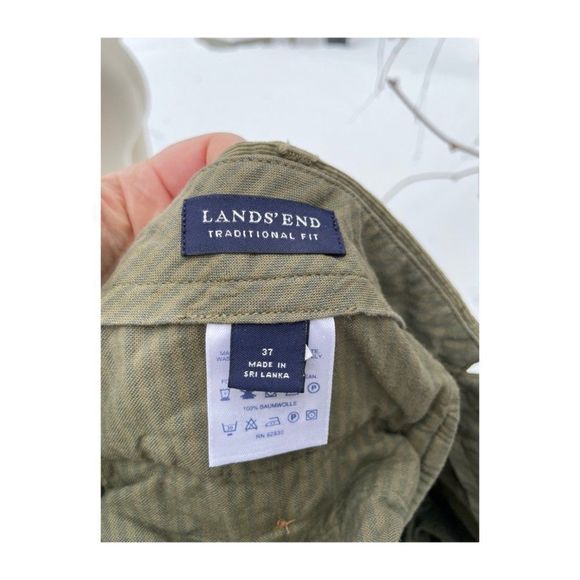 Lands' End Traditional Fit Cotton Velvet Trousers Fine Whale Corduroy Straight - Picture 2 of 5